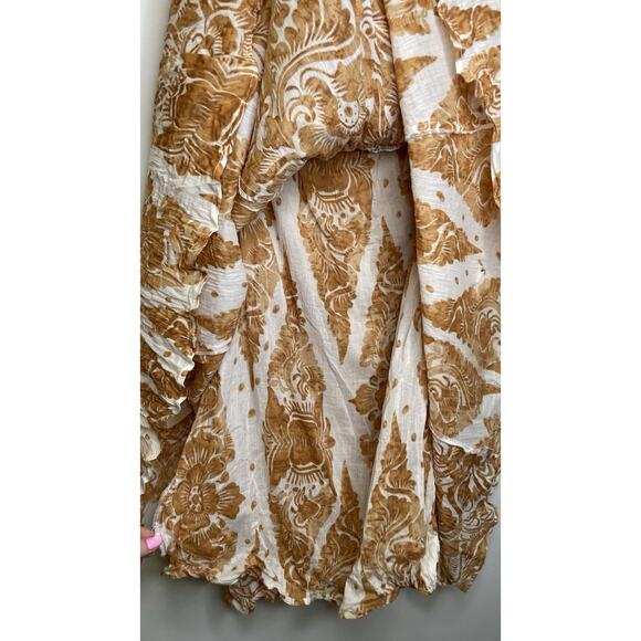 Diane Von Furstenberg Floral Silk Sleeveless Dress Yellow Cream Womens Size 4 - Picture 5 of 13